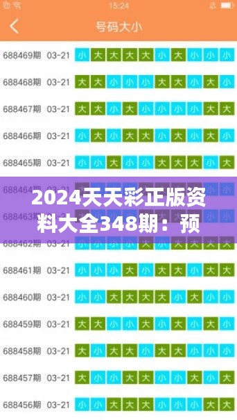 2024天天彩正版资料大全348期:预测新趋势的起点