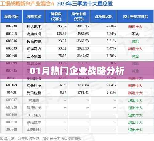 01月企业战略热点深度解析
